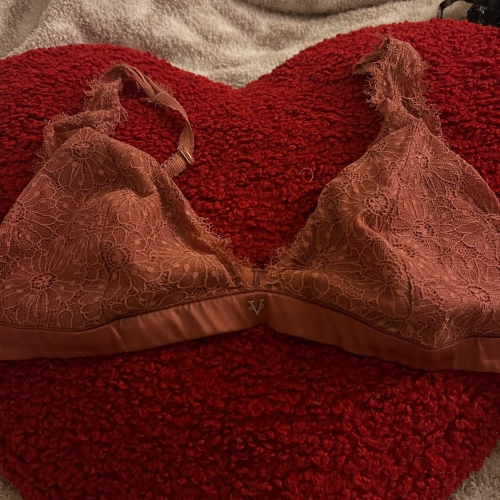 Victoria's Secret Lace Bralette in Rust